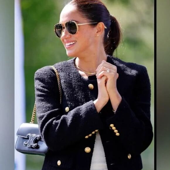 Linda Farrow Premium Luxury Aviator Sunglasses Blue Gold w/ case, box LFL 539/5 - Picture 10 of 11